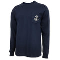 Navy Anchor Logo Pocket Long Sleeve T-Shirt