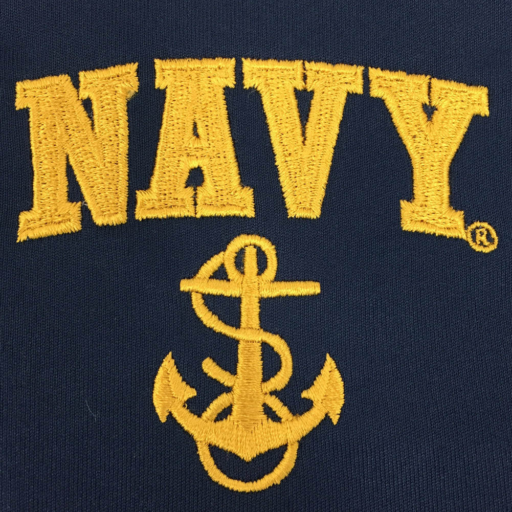 Navy Anchor Embroidered Performance Polo (Navy)