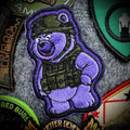 Operation Over It Bear - IDFC BEARS - 4" Fuzzy Embroidered Patch - Purple