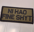 ASOS - NI HAO FINE SHYT - 2x4 Patch - Olive Drab w/Black