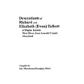 Descendants of Richard and Elizabeth (Ewen) Talbott
