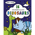 Stained Glass Coloring Dinosaurs - Paperback