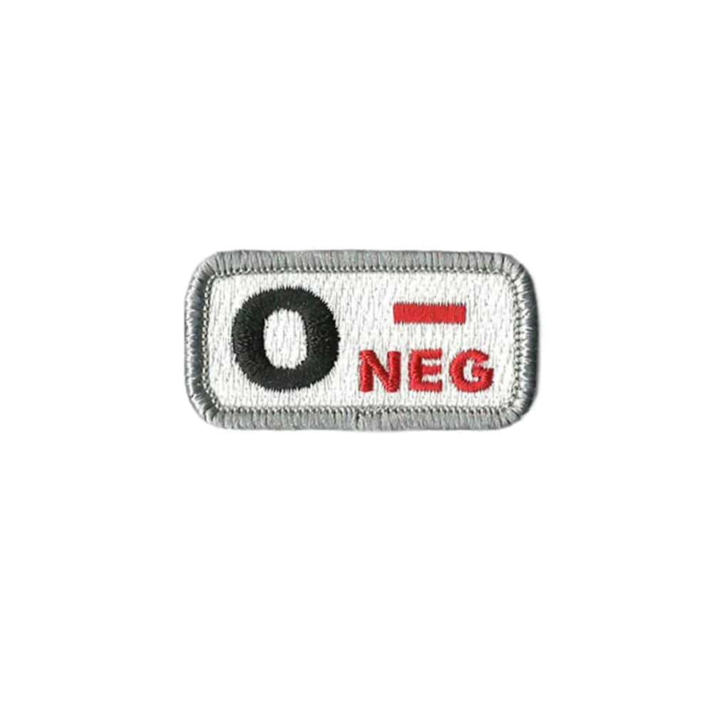 O- Blood Type Medic Patch with Hook Fastener