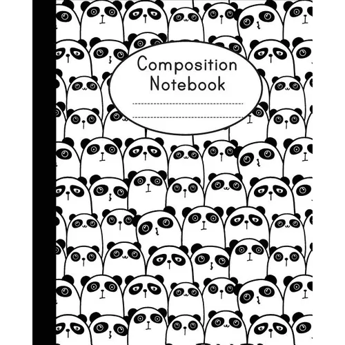 Composition Notebook: Cute Panda Pattern - College Ruled - Notebook For Kids, School Notebook - Paperback
