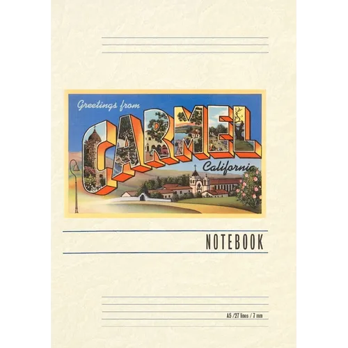 Vintage Lined Notebook Greetings from Carmel, California - Paperback