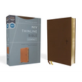 Niv, Thinline Bible, Compact, Leathersoft, Brown, Red Letter, Comfort Print - Imitation Leather