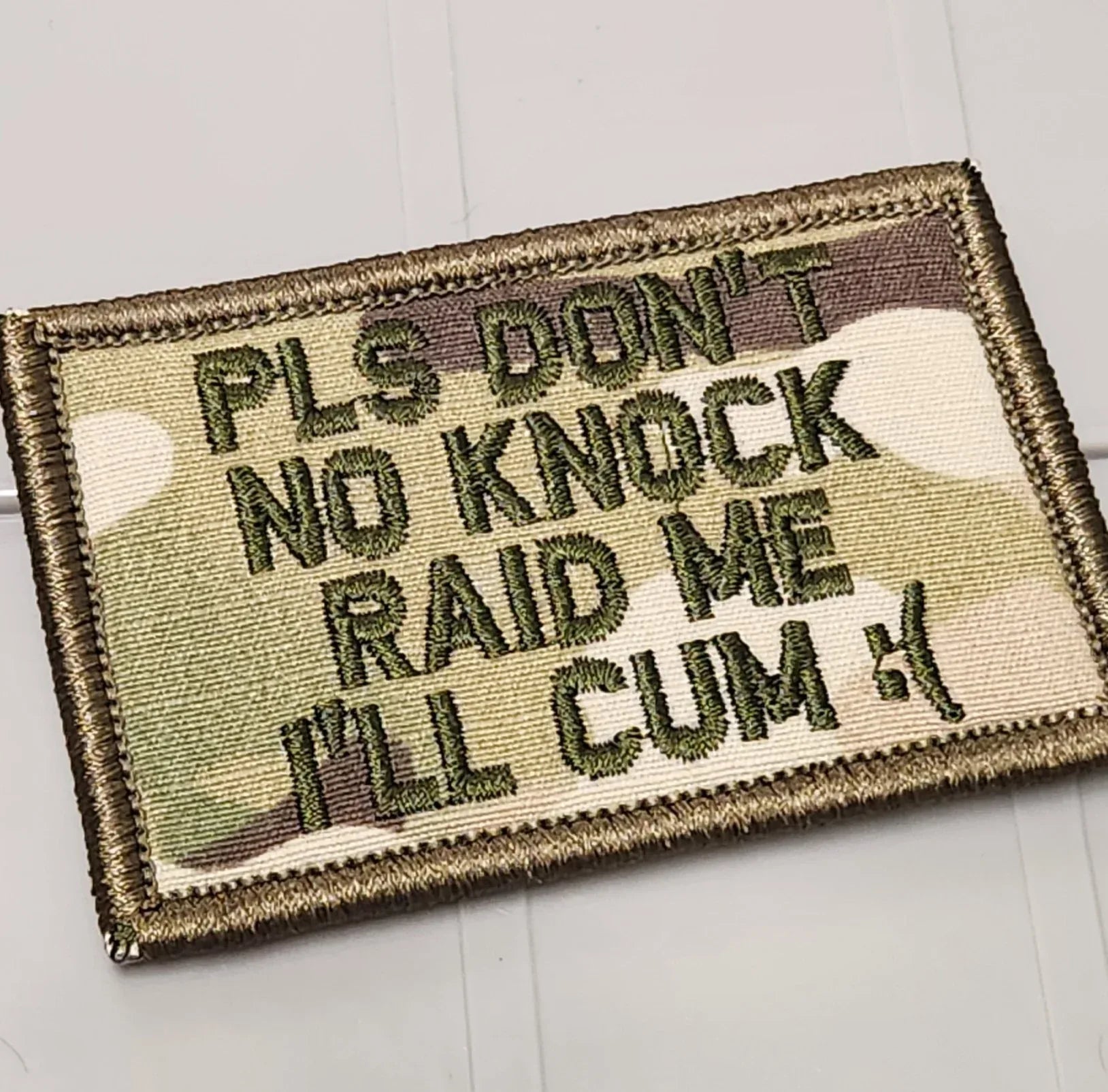 ASOS - Pls Don't No Knock Raid Me.. I'll Cum :( - 2x3 Patch - Multicam w/OD