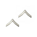 Police Private Sta-Brite Nickel Rank Pin 3/4" Pair