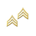 Police Sergeant Sta-Brite Gold Rank Pin Tall 15/16" Pair