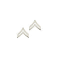 Police Corporal Sta-Brite Nickel Rank Pin Tall 13/16" Pair