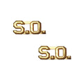 Police SO Letters Pin 3/8" Sta-Brite Gold Pair