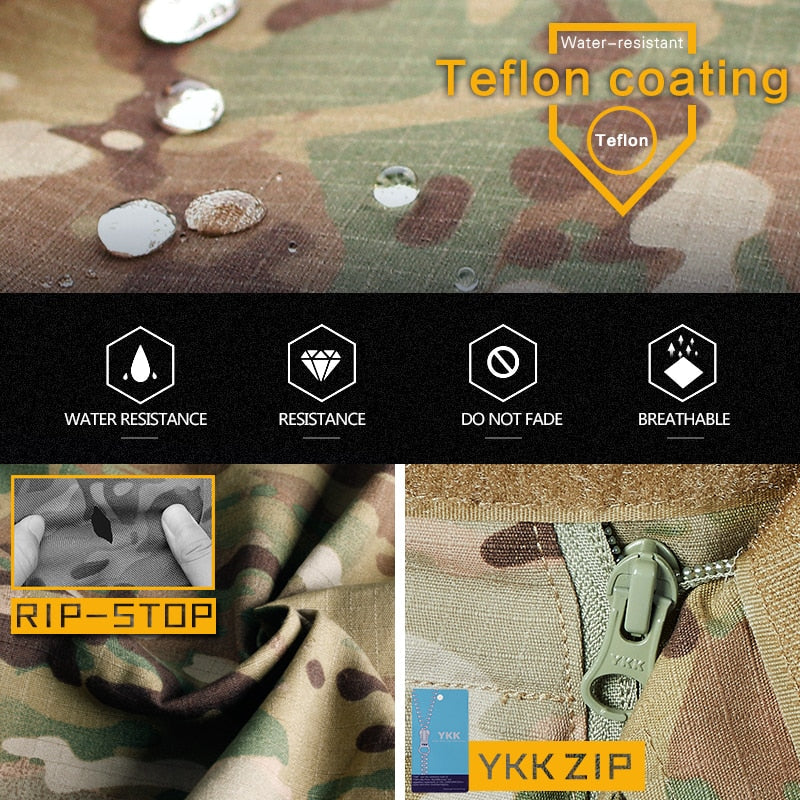 Tactical G3 Combat Suit  Shirt & Pants Knee Pads Update Ver Camo Airsoft Military Combat Uniform