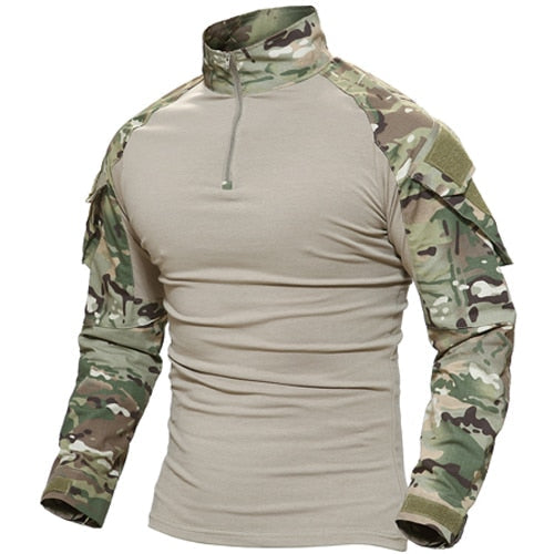 Men Camouflage Tactical T-shirts Summer Army Combat T Shirt Cotton Military T-shirt Airsoft Paintball Hunt Clothing Men