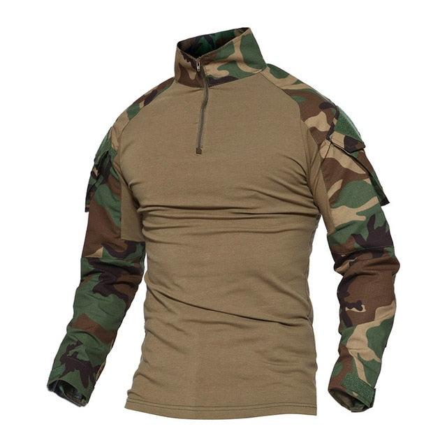 Men Camouflage Tactical T-shirts Summer Army Combat T Shirt Cotton Military T-shirt Airsoft Paintball Hunt Clothing Men