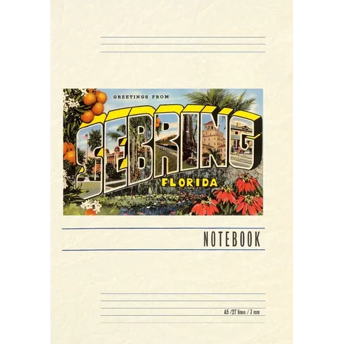 Vintage Lined Notebook Greetings from Sebring, Florida - Paperback