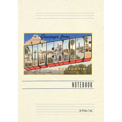 Vintage Lined Notebook Greetings from Riverside, California - Paperback