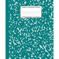 Marbled Composition Notebook: Teal Marble Wide Ruled Paper Subject Book - Paperback