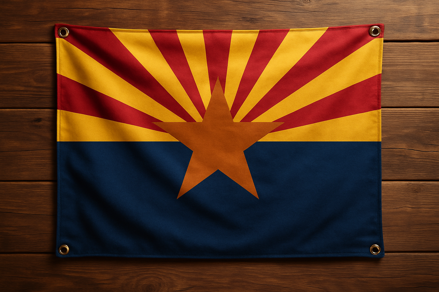 Arizona Flag with Grommets Along the Edges for Wall Hanging