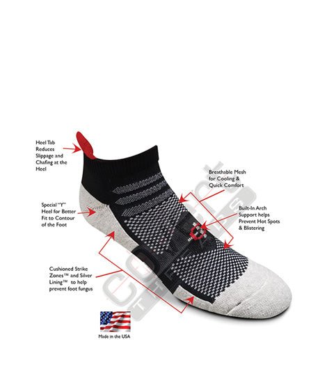 Red Line Tab Sock | First Responder Performance Sock with Silver Odor Control