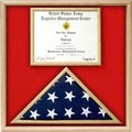 US Marine Corp Flag and Certificate Display Case/ award case for a 3' x 5' Flag