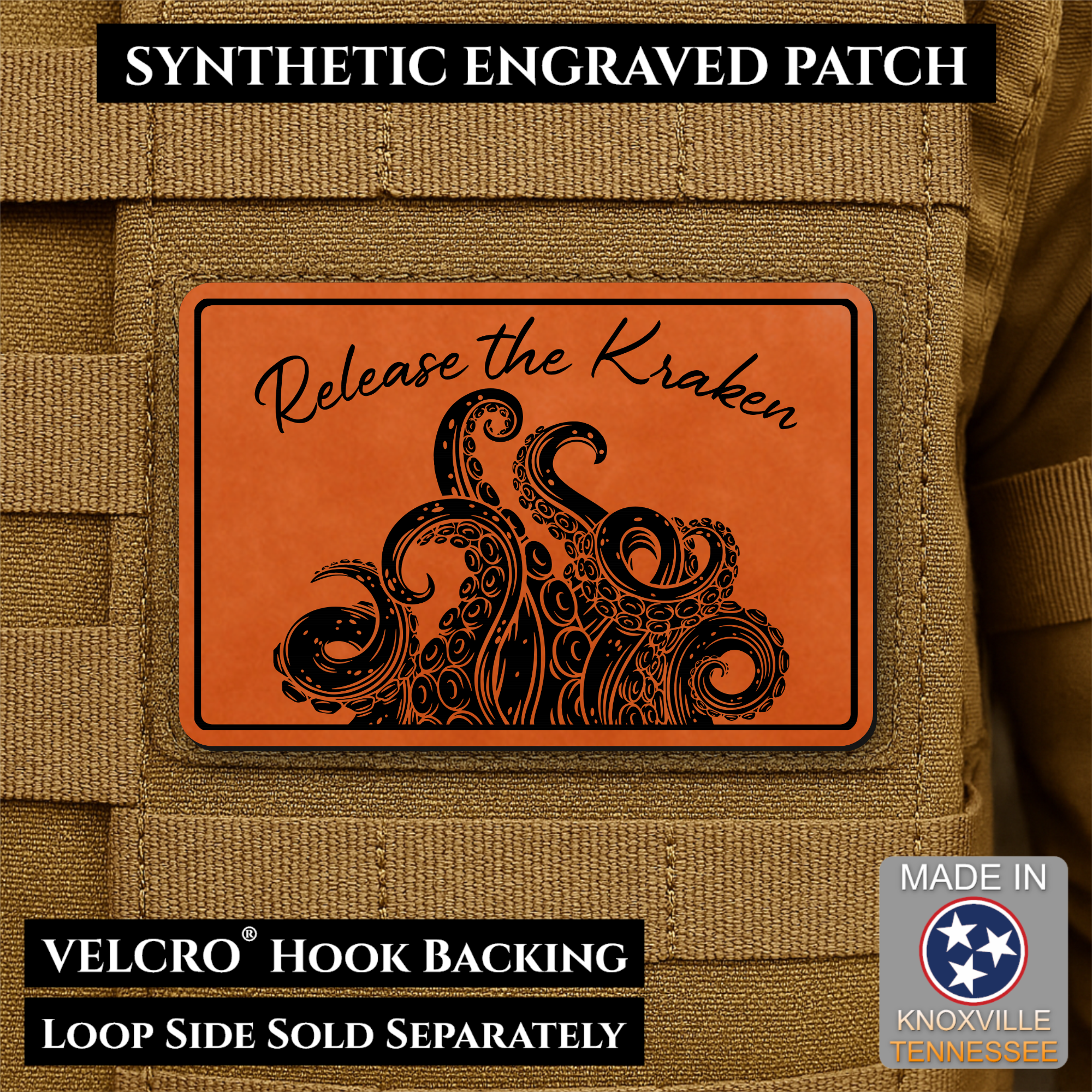 Release the Kraken Funny Morale Patch | Made in USA | VELCRO® Brand Hook Backing
