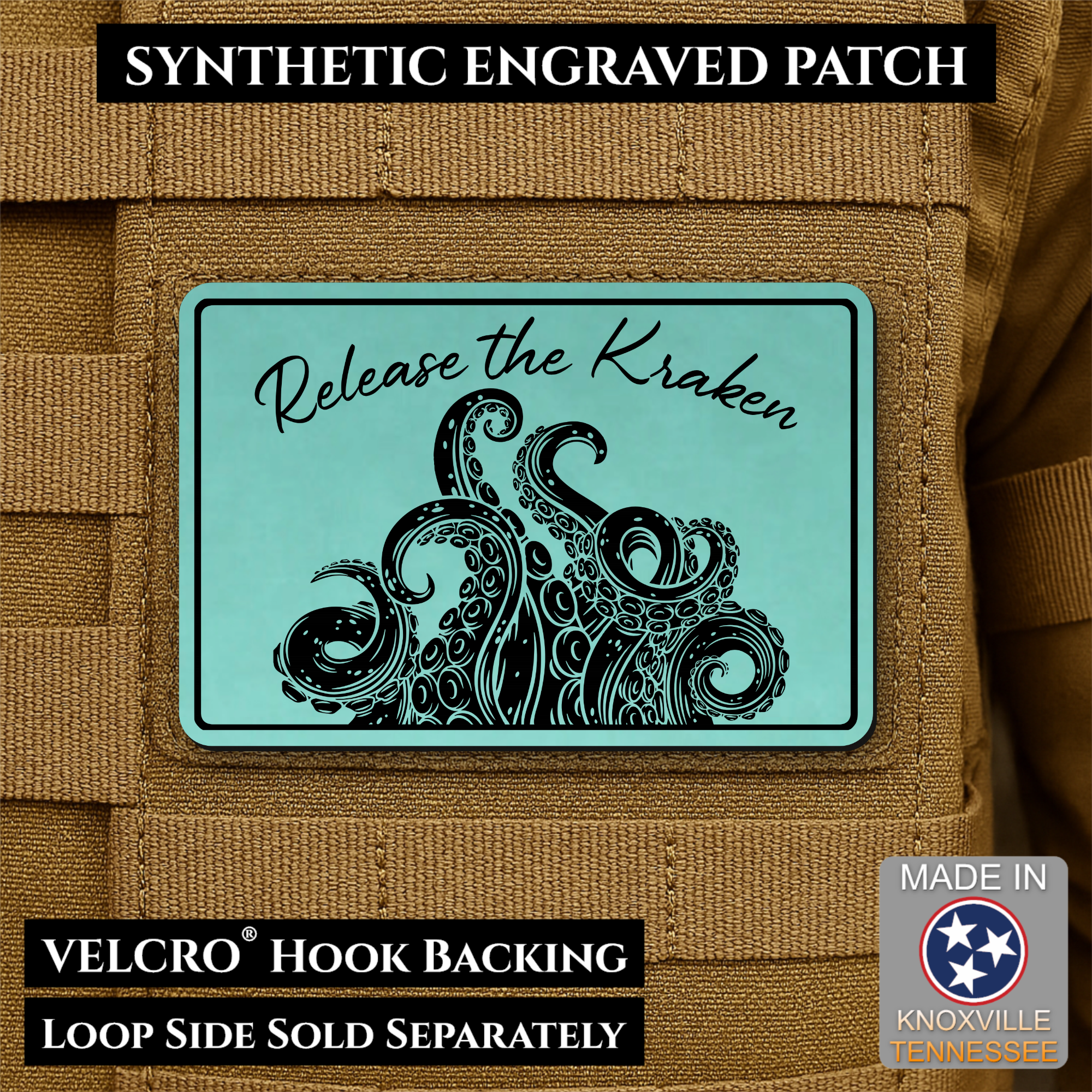 Release the Kraken Funny Morale Patch | Made in USA | VELCRO® Brand Hook Backing