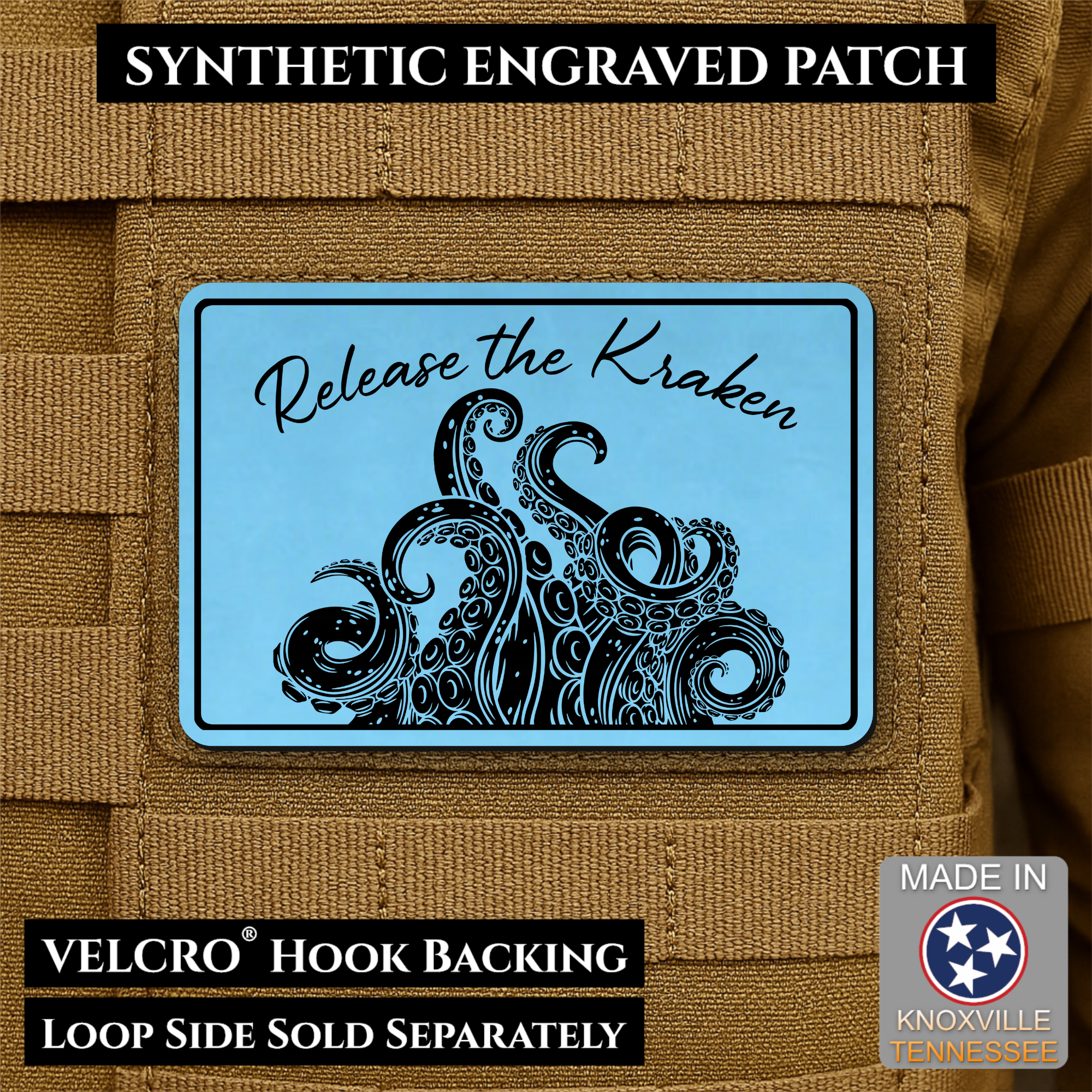 Release the Kraken Funny Morale Patch | Made in USA | VELCRO® Brand Hook Backing