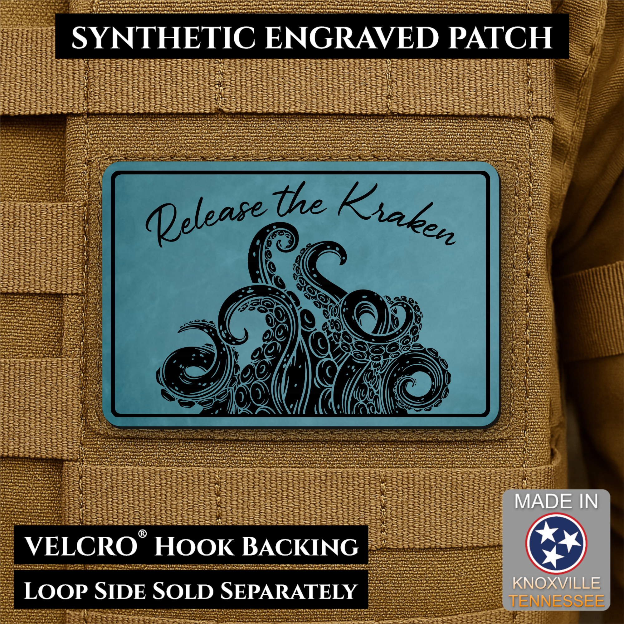 Release the Kraken Funny Morale Patch | Made in USA | VELCRO® Brand Hook Backing