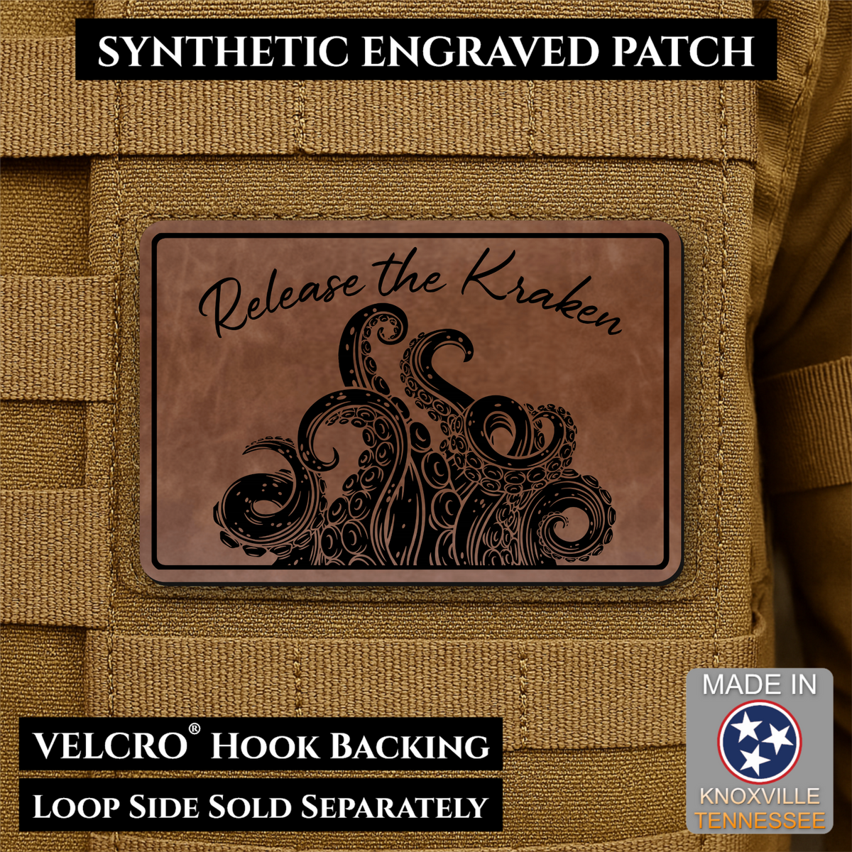 Release the Kraken Funny Morale Patch | Made in USA | VELCRO® Brand Hook Backing