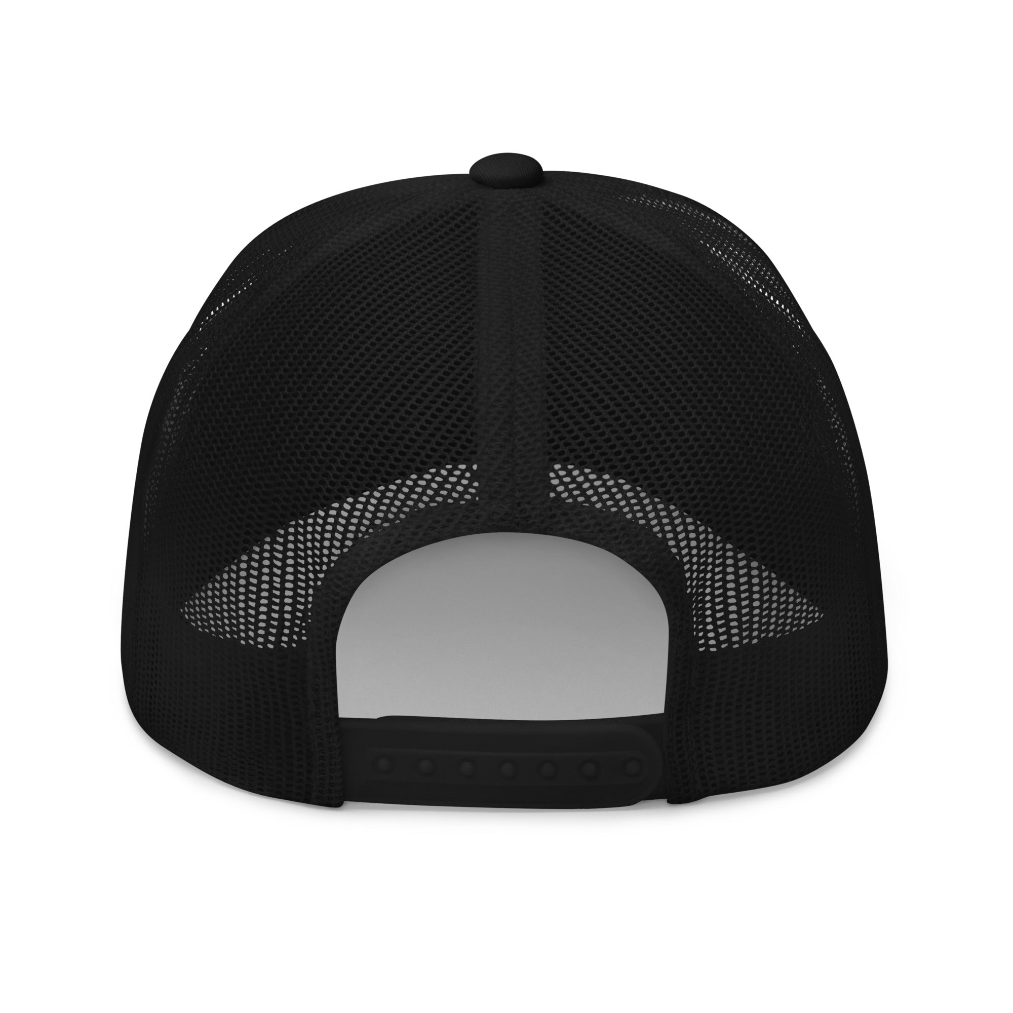 Red 3D Puff Skull Logo Trucker Hat