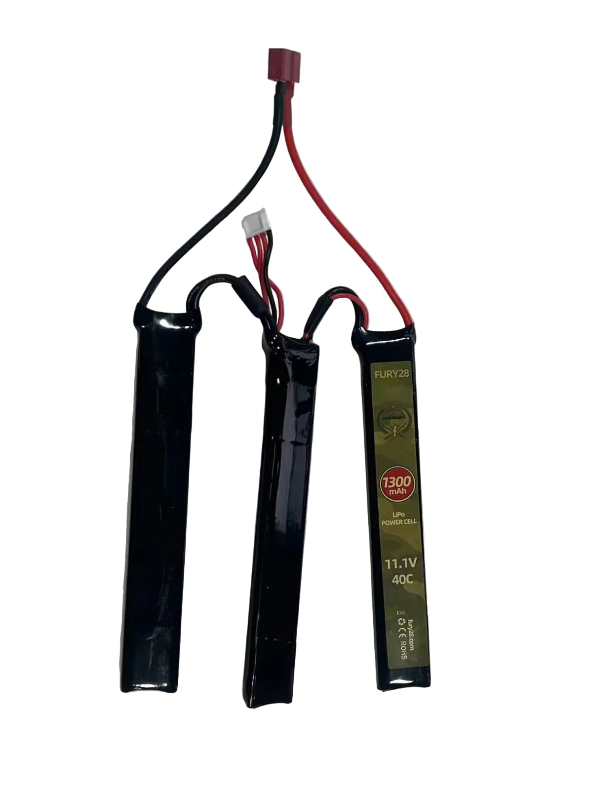 Fury28.com 11.1V 1300mAh  Airsoft LiPo Battery + B3 Charger Combo