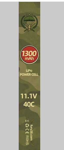 Fury28 11.1v 1300mah 40c Lipo battery stick type AEG