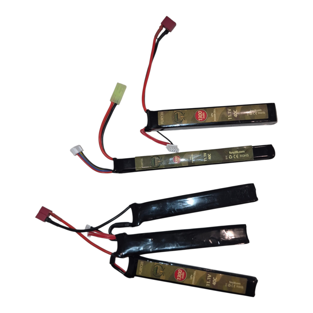 Fury28 11.1v 1300mah 40c Lipo battery long Type AK AEG