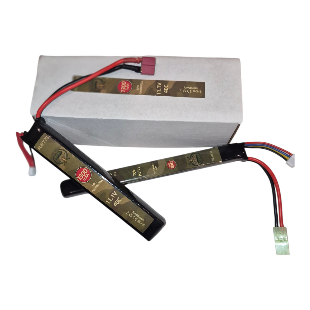 Fury28 11.1v 1300mah 40c Lipo battery butterfly split type