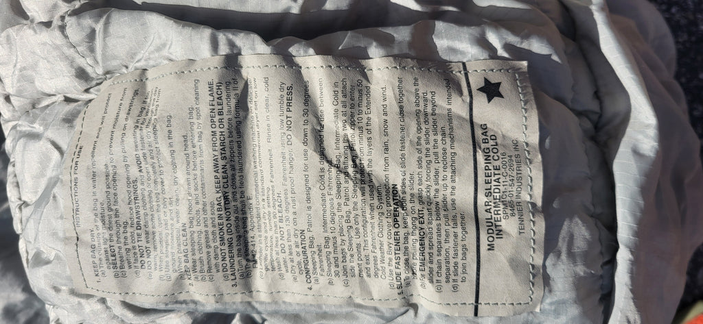 USGI Intermediate Cold Weather Sleeping Bag - Gray
