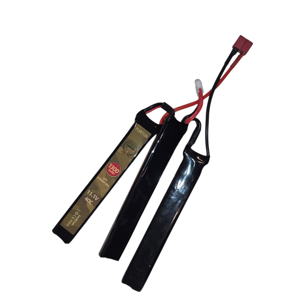 Fury28 11.1v 1300mah 40c Lipo battery butterfly split type
