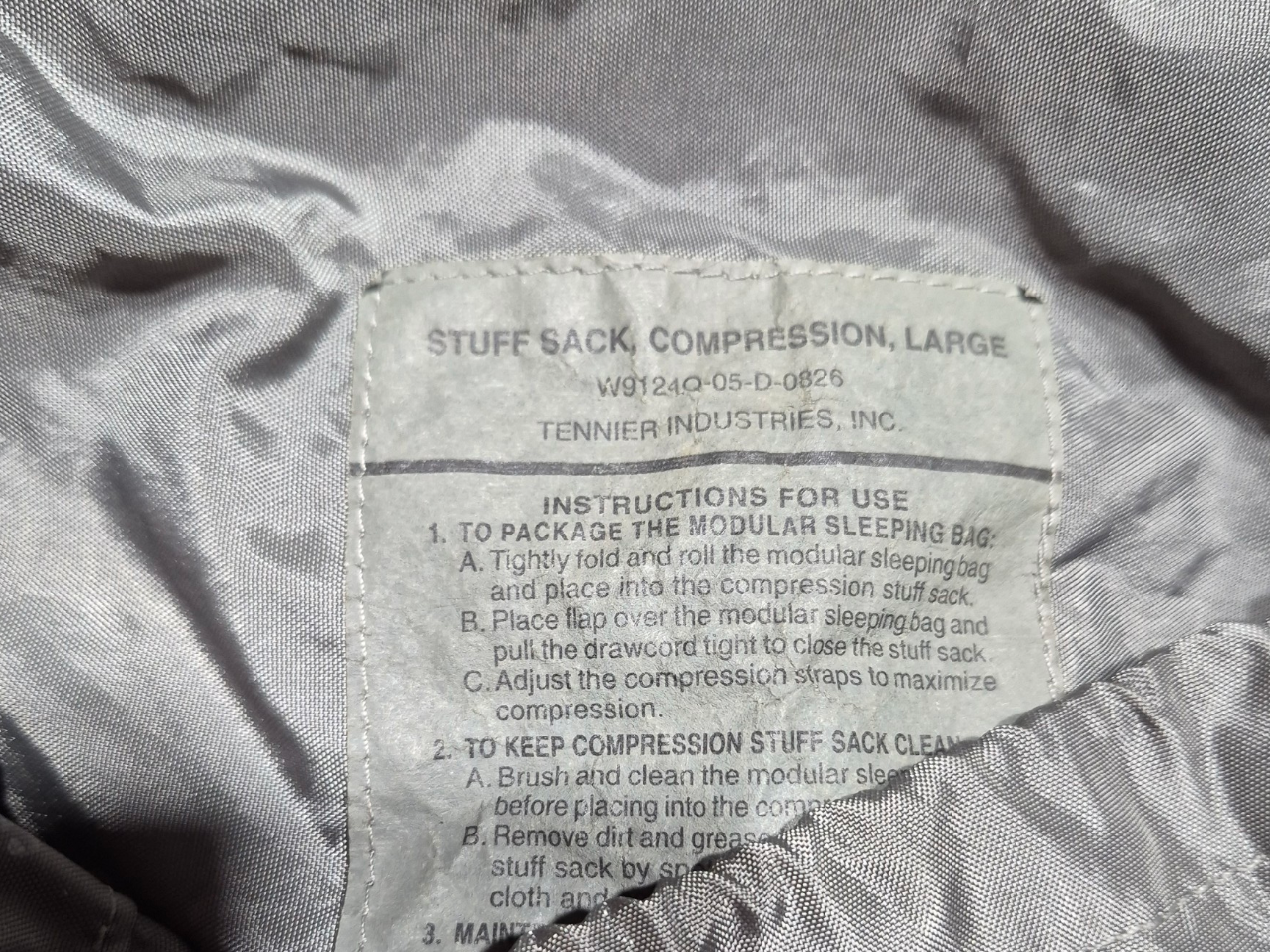 Large Stuff Sack Foliage Green for USGI Sleep system