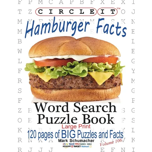 Circle It, Hamburger Facts, Large Print, Word Search, Puzzle Book - Paperback