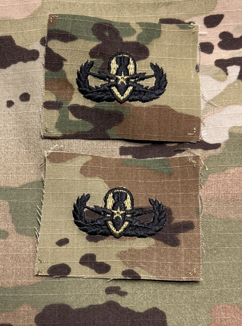 US Army Senior EOD Badges (2) OCP Sew-On Explosive Ordnance Disposal