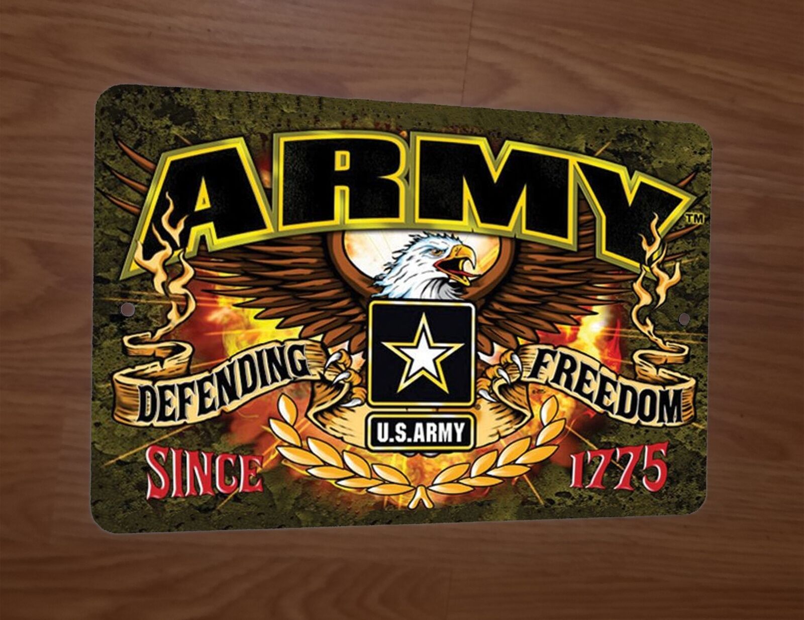 Army Defending Freedom Since 1775 Military 8x12 Inch Metal Wall Sign