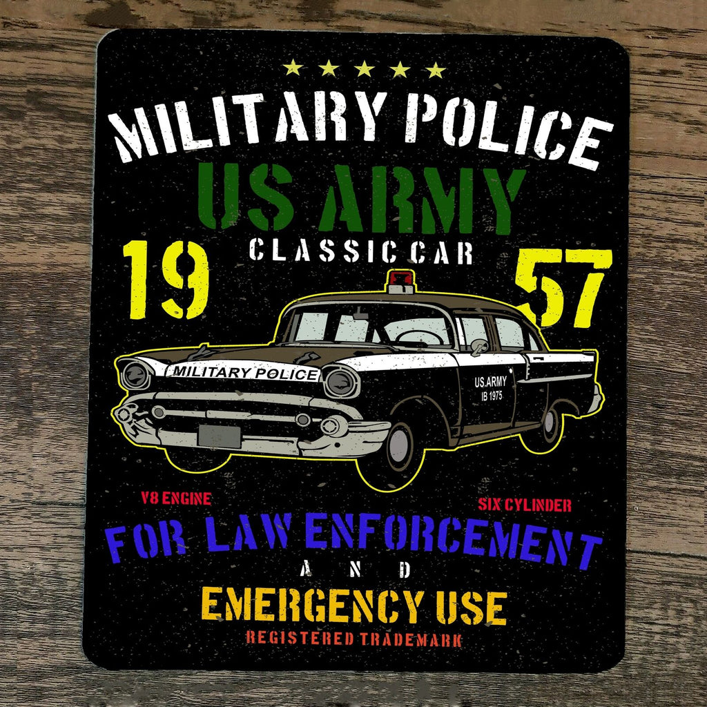 Mouse Pad featuring 1957 Classic Car Design for US Army Military Police and Law Enforcement