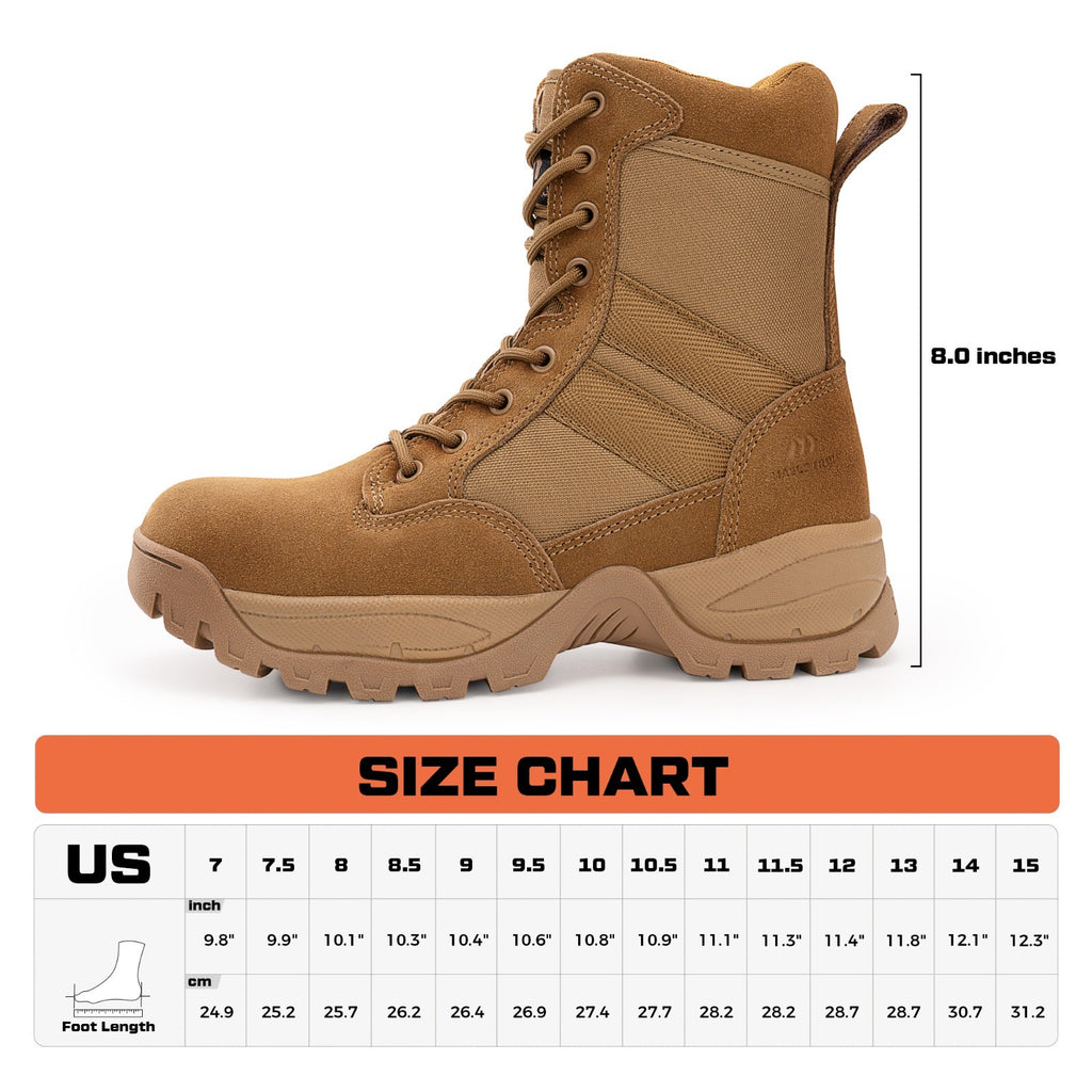 Mens Military Boots, AR 670-1 Compliant, Coyote Brown, Comfortable Lightweight