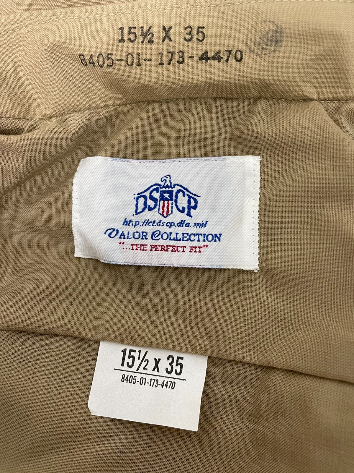 NEW USMC Marine Corps Military Khaki 2122 Long Sleeve Shirt Men's Size 15.5 x 35