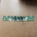 U.S. Navy NWU Type III "U.S. NAVY" Name Tape 1.25" x 8" (each)