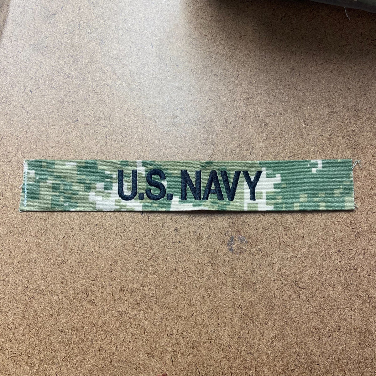 U.S. Navy NWU Type III "U.S. NAVY" Name Tape 1.25" x 8" (each)