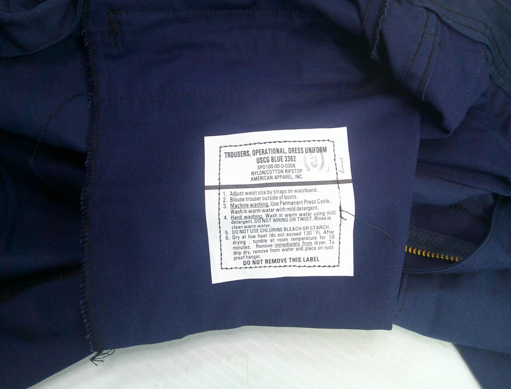 USCG Coast Guard Pants BLUE3362  SzX LG/LONG Operational Trousers DressRipstop