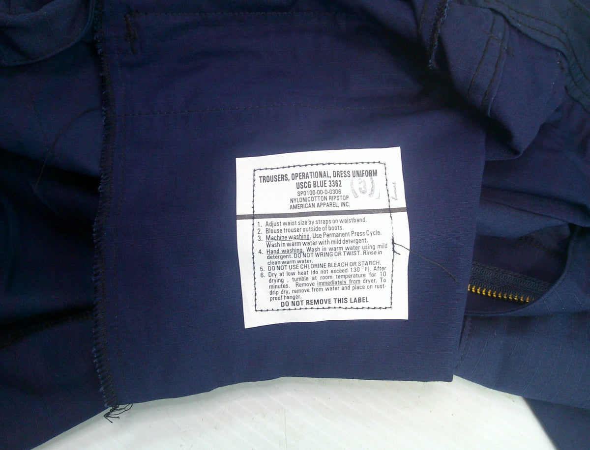 USCG Coast Guard Pants BLUE3362  SzX LG/LONG Operational Trousers DressRipstop
