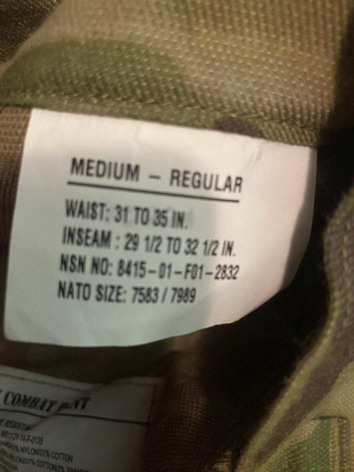 New US Military OCP Multicam Pants Trousers w/Knee Pad Inserts Slots Medium Reg
