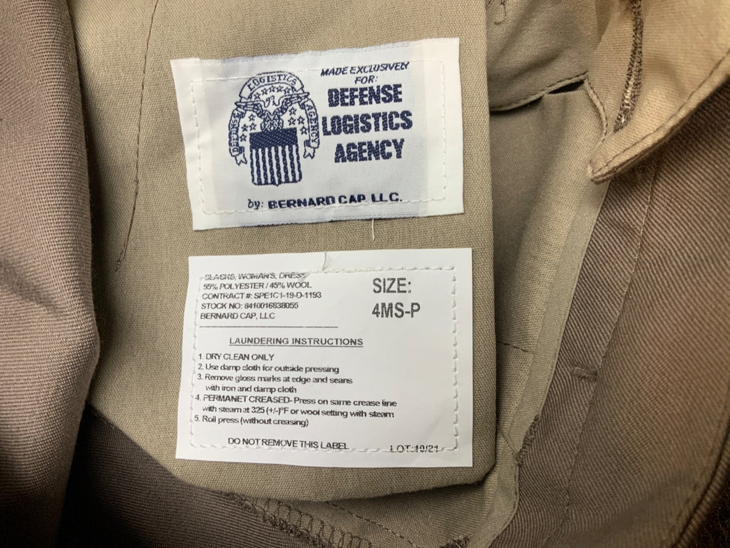 Army AGSU Female Slacks Pants Women's Heritage Taupe Uniform Slacks. New 4MS-P