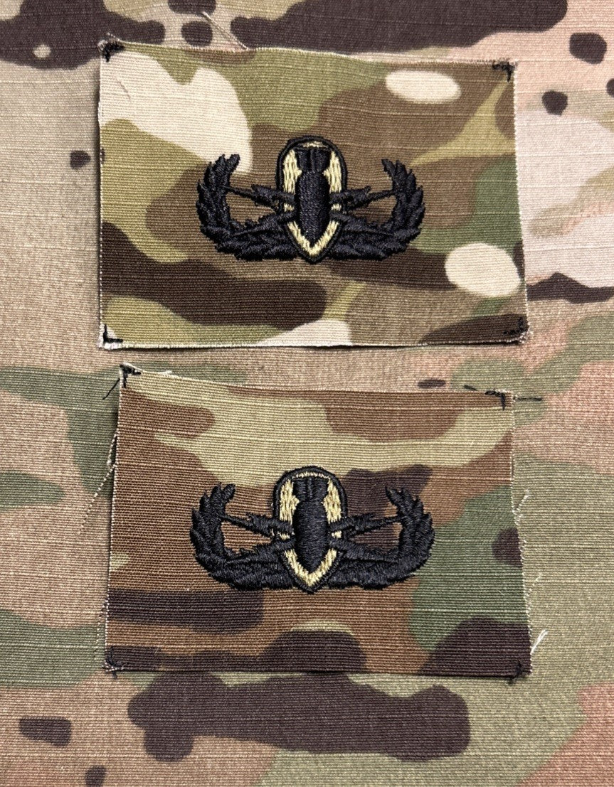US Army Basic EOD Badges (2) OCP Sew-On Explosive Ordnance Disposal